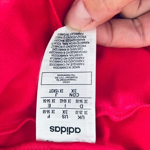 Adidas Jogger Womens Plus 3X Pink Neon Pockets 3 Stripe Drawstring Athleisure - Picture 8 of 8